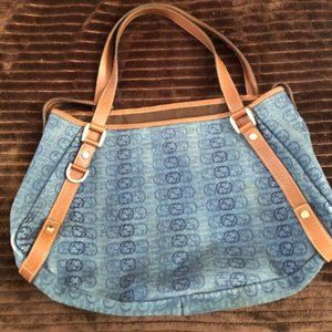 Gucci blue GG interlocking denim and leather Abbey